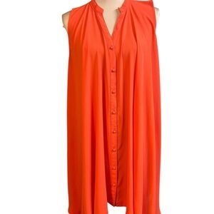 Umgee Sleeveless Orange Trapeze Dress Medium